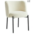thumbnail image 2 of Set of 2 Metal and White Boucle Dining Chairs Modern Design Style Dining Room, 2 of 10