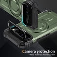 thumbnail image 4 of for Google Pixel 9 Pro XL Armor Case with Camera Cover Stand, Shockproof Protection Support Magnetic Wireless Charger Rugged Cover for Google Pixel 9 Pro XL, Support Car Magnetic Holder - Armygreen, 4 of 8