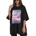 thumbnail image 4 of Plus Size Shirt for Women Black Tops for Women Short Sleeves Shirt for Women Landscapes T Shirt Oversized Shirt for Women S, 4 of 5