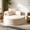 White, variant on ClinQ 55 inch Oversized Round Chaise Lounge, Corduroy Upholstered Boneless Sofa, 3 Pillows Include, No Assembly Required, White
