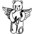 thumbnail image 4 of Bear Angel with Slingshot Craft Rubber Stamp, Laser Engraved Craft Stamp on Wood Mounted Block, Size 1-3/4” x 1-3/4”, Made in USA, 4 of 7