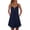 Blue, variant on Sngxgn Womens Dress Long Lantern Sleeve Square Neck Tie Backless Dress Ruffle Elastic Waist A-Line Mini Dress(Blue,XL)