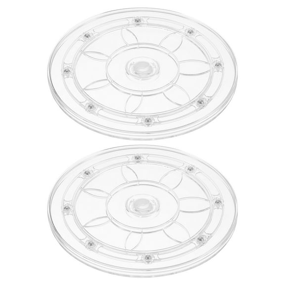 Uxcell 2 Pack Acrylic Lazy Susan Turntable, 8 Inch Clear Turntable Organizer Ball Bearing 360 Degree Rotating Tray for Spice Rack Table Cake Kitchen Pantry Decorating Bathrooms