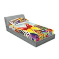thumbnail image 2 of Ambesonne Colorful Fitted Sheet & Pillow Sham Set, Nature Leaves Butterfly, Twin, Multicolor, 2 of 2