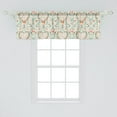 thumbnail image 2 of Shabby Flora Window Valance Pack of 2, Vintage Country Style Ornaments with Heart Flowers Ribbon Illustration, Rod Pocket Curtain Valances for Kitchen Bedroom, 54" X 18", Beige Mint, by Ambesonne, 2 of 3