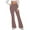 Brown#womens cross waist leggings, variant on aohooy Yoga Scrub Pants Women High Waisted Stretchy Bell Bottoms Legging Bootcut Workout Tummy Control Gym Trousers Brown,XXL