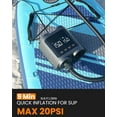 thumbnail image 4 of OutdoorMaster Vortex Paddle Board Pump Electric Portable, Max 20PSI SUP Air Pump Inflator & Deflator, 12V/15.8V DC Input, Auto Off & Cooling, for Paddle Board, Kite, Kayak, Inflatables, 4 of 7