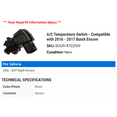 thumbnail image 2 of A/C Temperature Switch - Compatible with 2016 - 2017 Buick Encore, 2 of 2