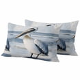 thumbnail image 2 of Outdoor Pillow Covers Waterproof Pillow Cases Protector Coastal Beach White Pelican Pillowcase Pack of 2 Ocean Wave Seaside Bird Throw Cushion Case for Pation Furniture,Couch,Living Room Sofa,20X12IN, 2 of 9