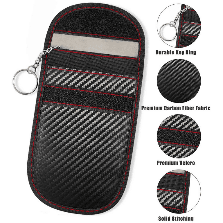 Tallew Faraday Key Fob Protector 4 Pack Mini Faraday Bags for Key Fob Car  Security Anti Theft Signal RFID Blocker Protection Blocking Pouch, Red and
