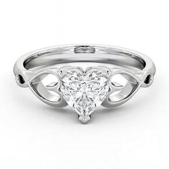 Nerra Jewel Excellent 2.4 Ct Heart Cut Lab Created Simulated Diamond Ring - 14K White Gold Plated Solitaire Ring - Heart Shape Proposal Ring for Her - Proposal Delicate Ring - Promise Gifts for her