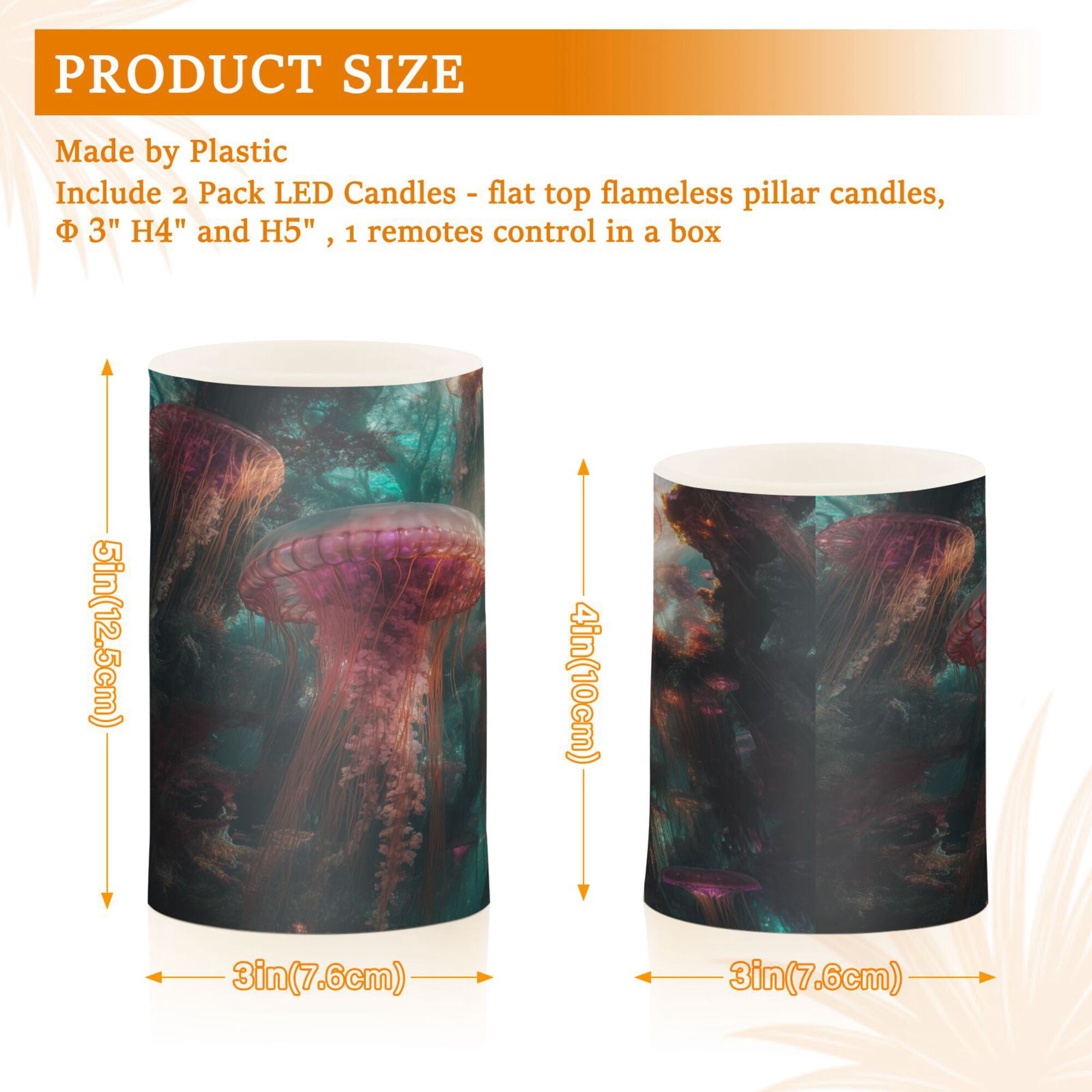 Yayeee Flameless Candles with Remote Flickering Battery Operated Multi Color Changing, Psychedelic Forest