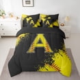 thumbnail image 2 of Manfei Boys Girls Letter Monogrammed A Twin Bedding Sets 7-Piece,Sport Baseball Bedding Comforter Set Microfiber,Graffiti Splash Breathable Sheet Sets,Ultra Soft Home Decor,Reversible, 2 of 8