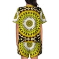 thumbnail image 6 of Fuzoiu Yellow Mandala Print Women's Short-Sleeved Pajama Set,Lounge Sleepwear Set,Womens Pajama Sets 2 Piece,Button-Up Top and Shorts with Pockets-Medium, 6 of 7