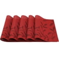 thumbnail image 1 of Un juego de manteles individuales antideslizantes resistentes al calor y al desgaste de 5PVC, adecuados para cocinas, familias, restaurantes y mesas de comedor, 45 cm x 30 cm (rojo)., 1 of 5