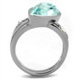 thumbnail image 3 of Luxe Jewelry Designs Women's Stainless Steel Engagement Ring with Sea Blue Crystal and Clear Stones, 3 of 4