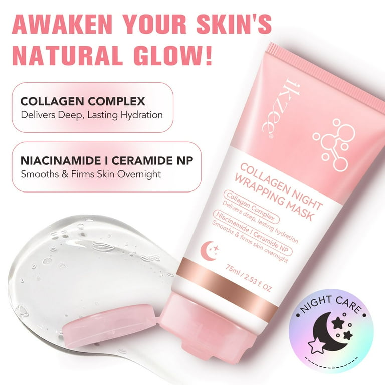 Ikzee 2-Pack Collagen Night Wrapping Mask - Anti-Aging Peel-Off