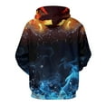 thumbnail image 3 of XPMWRP Women's Hoodies Pullover Fire Printed Hooded Sweatshirts Casaul Long Sleeve Drawstring Pullover Fashion Fall Winter Sweatshirt with Pocket Blue XL, 3 of 9