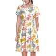 thumbnail image 1 of Vsdgher Robe Bohème Lapin pour Femmes Été 2025 Décontractée Midi Maxi Légère à Manches Courtes Col Rond Robe de Plage, 1 of 6