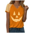 thumbnail image 6 of Godom Womens Halloween T-Shirt Funny Short Sleeve V Neck Graphic Tees Tops, 6 of 7