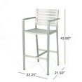 thumbnail image 5 of GDF Studio Crested Bay Outdoor Aluminum 30 Inch Barstools, Set of 4, Silver, 5 of 11