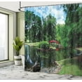 thumbnail image 5 of Ambesonne Nature Shower Curtain, Japanese Garden Lake, 69"Wx70"L, Green Blue, 5 of 5