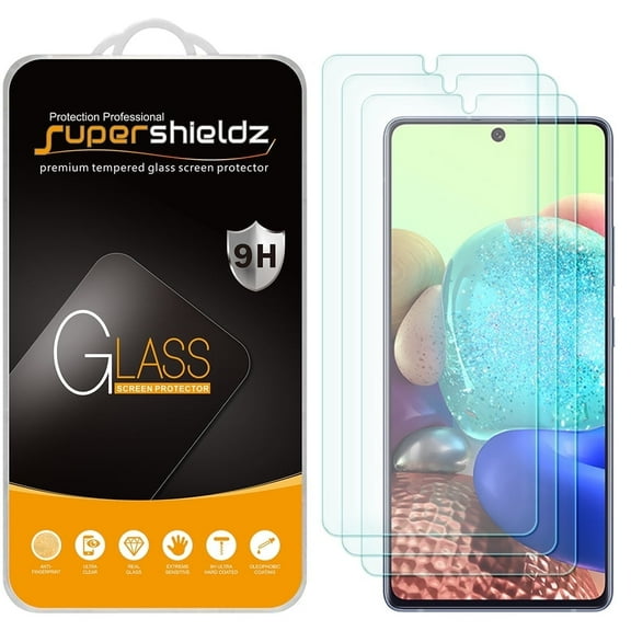 [3-Pack] Supershieldz for Samsung Galaxy A71 5G / A71 5G UW Tempered Glass Screen Protector, Anti-Scratch, Anti-Fingerprint, Bubble Free
