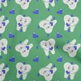 thumbnail image 1 of oneOone Velvet Green Fabric Asian Kawaii Rabbit Sewing Material Print Fabric By The Yard 58 Inch Wide, 1 of 4