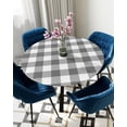 thumbnail image 5 of Round Tablecloth,Country Style Gray and White Gingham Buffalo Check Elastic Edge Round Waterproof Fitted Table Cloth for Indoor Outdoor Dinning Fit Round Table up to 36" - 44", 5 of 6