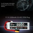 thumbnail image 2 of Batterie Lithium 11.1V 2200Mah 3S-45C avec Prise Xt60 Remplacement pour Modèle Rc Quadcopter Drone Alimentation Électrique Haute Vitesse Accessoire comme Montré dRu78, 2 of 7