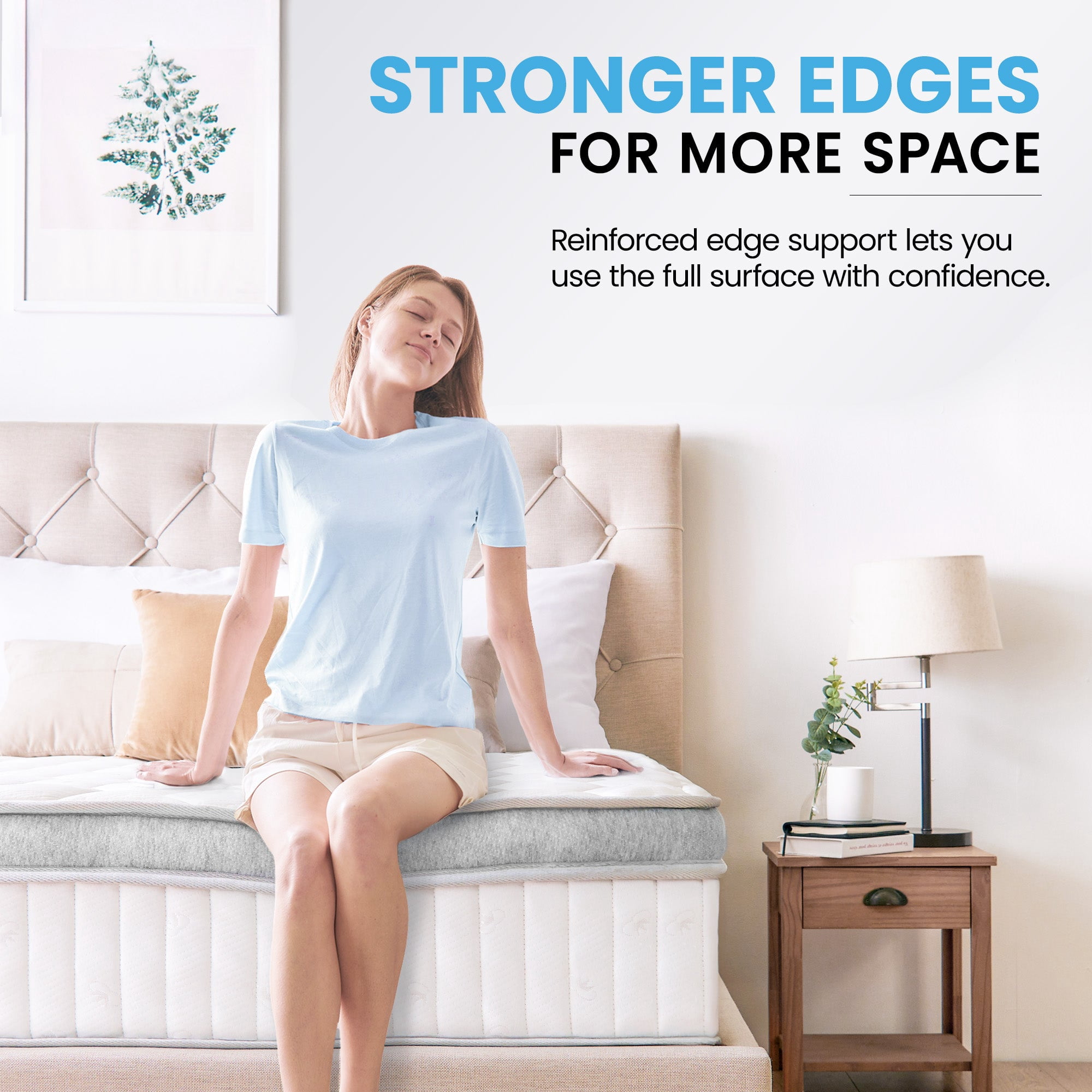 CELTOSS CT-HY1 10 in Hybrid Mattress, Full, Medium, Tight Top, Mattress-in-a-Box