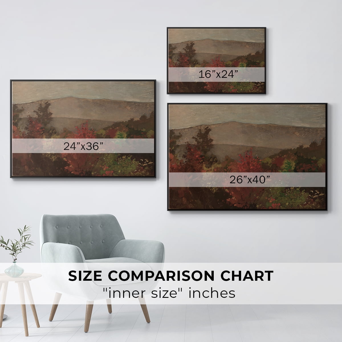Vintage Landscape-CCCXXXI By Wexford Home Framed in Black Wood Gallery Wrapped Canvas 17 in. x 25 in.