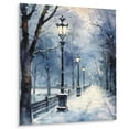 thumbnail image 2 of Designart "Tree-Lined Alley in the Park I" Winter Landscape Metal Wall Decor, 2 of 5