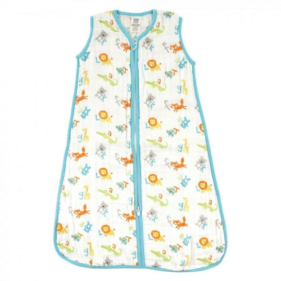 Luvable Friends Baby Sleeveless Muslin Cotton Sleeping Bag, Sack, Blanket, Abc Muslin, 0-6 Months