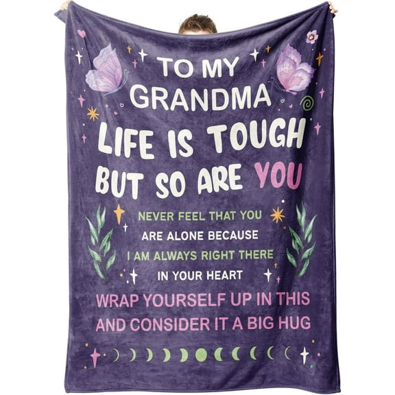 Grandma Gifts Blanket, Grandma Birthday Gifts, Gifts for Grandma from Granddaughter Grandson, Christmas, Grandparents Day Gifts for Grandma, to My Grandma Throw Blanket, 50"x60"