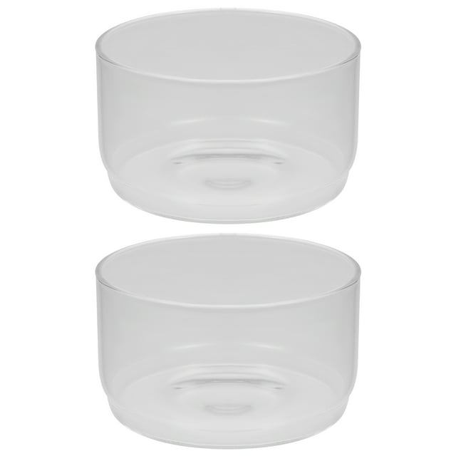 2Pcs High-Boron Glass Storage Bowl High-transparency Bowl for Kitchen Home Bowl Microwave Tray Bowl For Baking (Transparent Color)