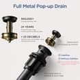 thumbnail image 3 of TVOFEK Waterfall Bathroom Faucet for 3 Hole, Black Bathroom Sink Faucets with Metal Pop Up Drain and Supply Hose for Vanity Restroom Lavatory, 3 of 14