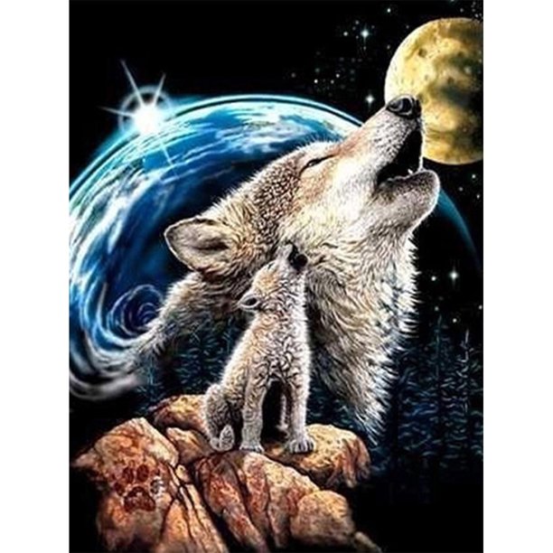5D DIY Diamond Painting Kits Full Square Drill Wolf Mosai Picture (ZQF8673) Sywqhk Decoración hogareña
