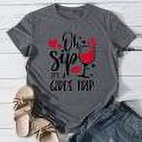 Camiseta Oh sip it is a girls trip Tee Gris oscuro XXL FLhrweasw Para estrenar