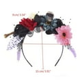 Clearance Sale! Halloween Floral Crown Skeleton Bone Black Red Rose