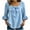 Light Blue, variant on VBVC Women's Cotton-Linen Bow Blouse , Ladies' Ruffle 3/4 Sleeve Top , Square Neck Shirts For Women,Army Green,S-2XL