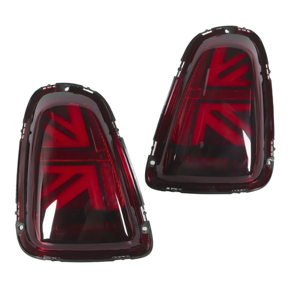 Assemblage de Feu Arrière Feu de Freinage Led VLAND pour JCW Union Jack Feux Arrière Led Complets Lentille Rouge s'Adapte pour R56 R57 R58 R59 LCI 2011-2015