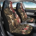 thumbnail image 2 of Jeiento Deer Car Front Seat Covers Waterproof Car Seat Cover for Front Seat Set of 2 American Flag Bucket Seat Covers Auto Accessories Fit Most Cars SUV Truck Van Sedan 4Th of July Decor, 2 of 6