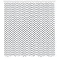 thumbnail image 3 of Ambesonne Modern Shower Curtain, Zig Zag Chevron Waves, 69"Wx84"L, Grey White, 3 of 3