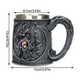 thumbnail image 2 of Nmdmisc Medieval Viking Dragon Beer Mug,Stainless Steel Drinking Beer Mug Coffee Cup,Viking Gifts for Men D&D Mug and Norse Medieval Decor (Gray), 2 of 7