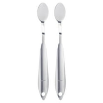 Uxcell 2pcs Palette Knife Painting Tool 7.09" Stainless Steel Round Spatula Painting Pallet knife with Hole Design for Acrylic Canvas, Silver