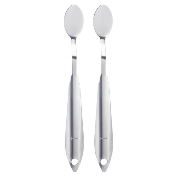 Uxcell 2pcs Palette Knife Painting Tool 7.09" Stainless Steel Round Spatula Painting Pallet knife with Hole Design for Acrylic Canvas, Silver