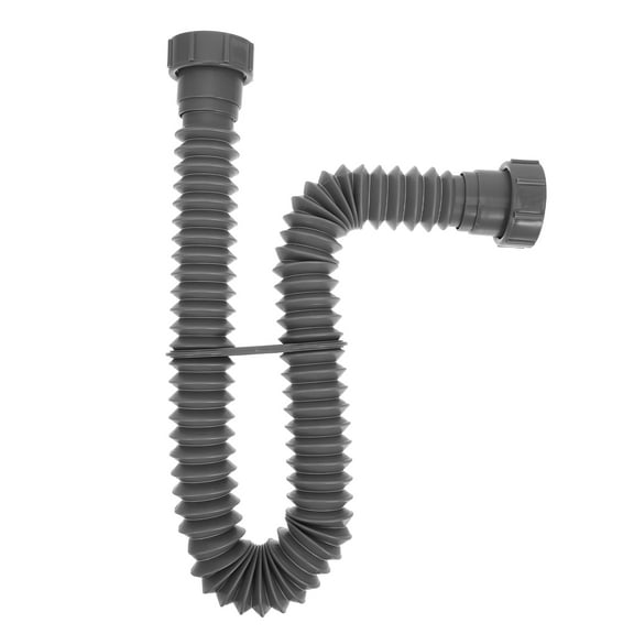 RENACLIPY BERTDOMD PVC Expandable Flexible Drain Hose Adjustable P-Kit for Kitchen Bathroom Sink Clog Prevention Grey 1 Set