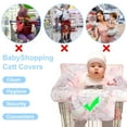 thumbnail image 4 of Shopping Cart Cover for Baby 2-in-1 High Chair Cover with Safety Harness Multifunctional Grey Pattern Cart Covers for Babies Soft Padded Grocery Cart Cover for Baby Boy Girl, 4 of 6