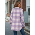thumbnail image 2 of Winter Wool Coat Casual Plaid Flannel Shacket Jacket Oversized Button Down Long Sleeve Fall Shirt Jacket Coat Tops Jacket Women, 2 of 5